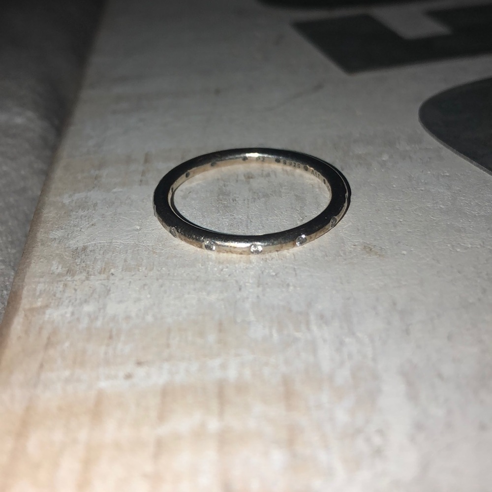 Silver diamond pandora ring